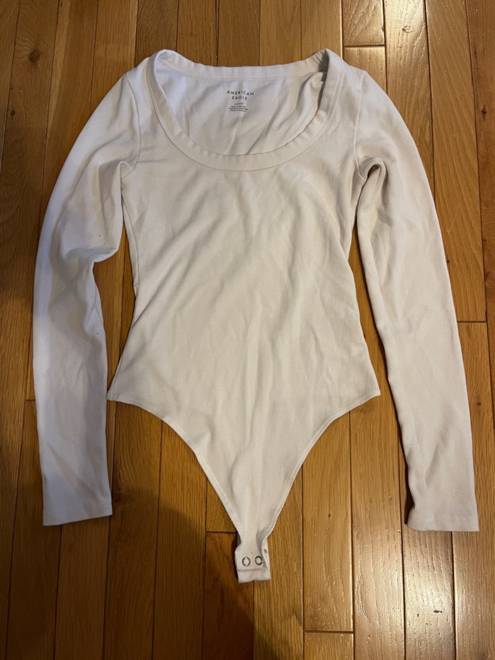 American Eagle white ribbed long sleeve bodysuit